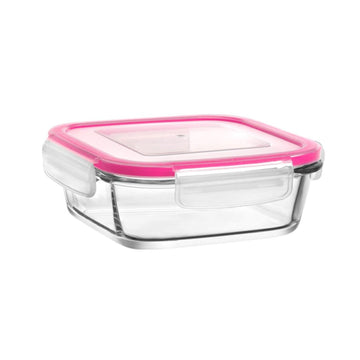 Glass Food Storage Container 400cc Assorted Colours FRS237KDP A (Parcel Rate)