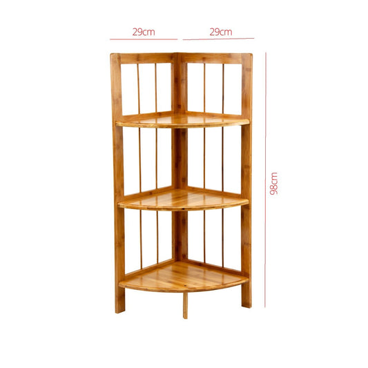 Wooden Corner Shoe Storage Rack 3 Tier 29 x 98cm 8785 (Parcel Rate)