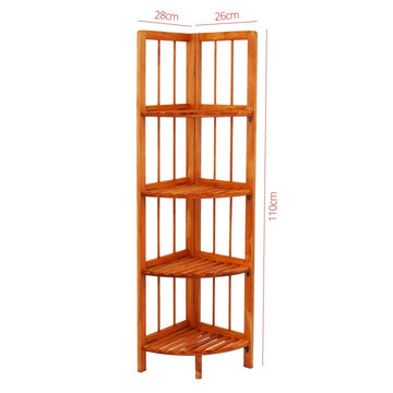 Wooden Corner Rack Maple 4 Tier 28cm x 26 x 110cm 8788 (Parcel Rate)