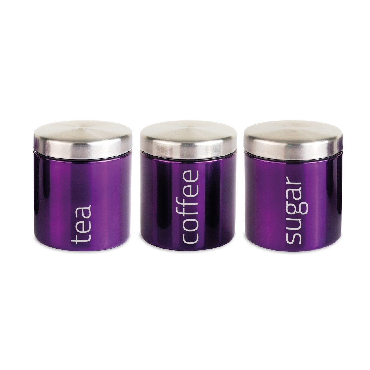 Gems Airtight Food Canister Set 3pc Amethyst 10 x 12cm 953 (Parcel Rate)