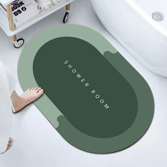 Bathroom Absorbent Bath Mat Long Oval 59cm Assorted Designs and Colours 6733 (Parcel Rate)