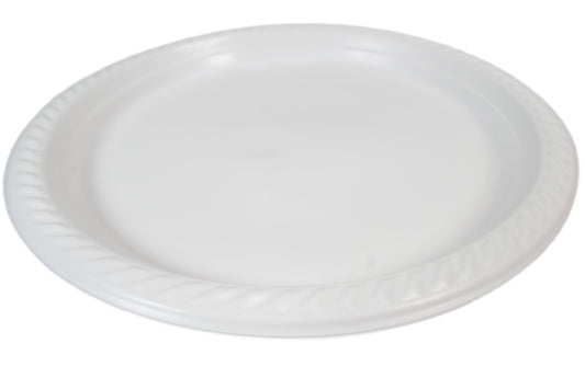 9" Disposable White Plastic Plate Pack of 100 THL2456 (Parcel Rate)