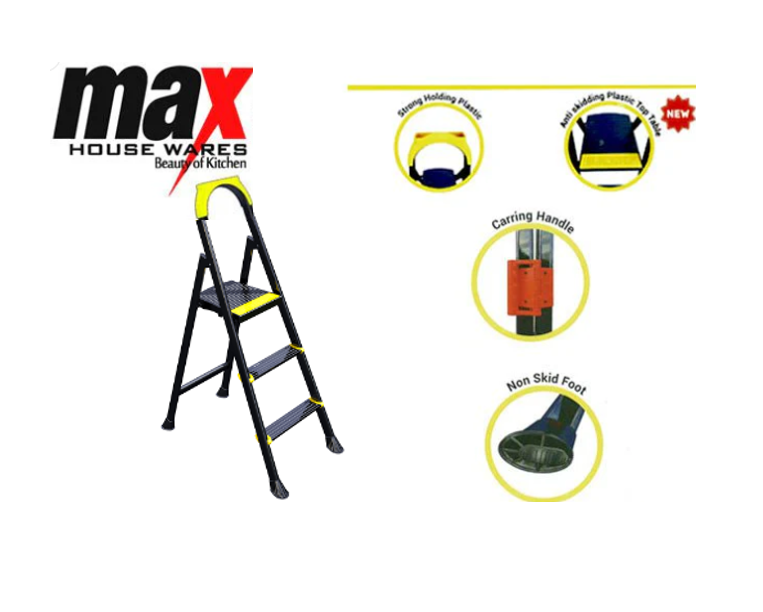 2+1 Step Ladder Heavy Duty Assorted Colours MX3122 / MX3102 (Big Parcel Rate)