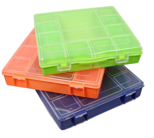 Medicine Storage Container Box Assorted Slot Sizes Available in 3 Colours 20cm x 20cm 5417 (Parcel Rate)