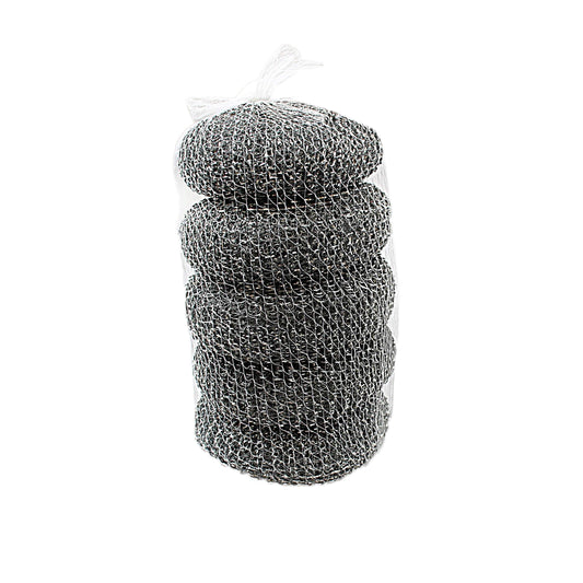 Stainless Steel Washing Up Scourers Pack of 4 4082 / ST9992 A (Parcel Rate)