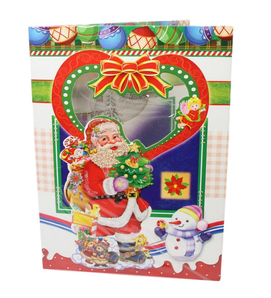 REDUCED NON FUNCTIONAL (NO MUSIC) A5 Paper Christmas Santa Claus with Glitter Assorted Designs 1561 (Large Letter Rate)