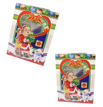 REDUCED NON FUNCTIONAL (NO MUSIC) A5 Paper Christmas Santa Claus with Glitter Assorted Designs 1561 (Large Letter Rate)