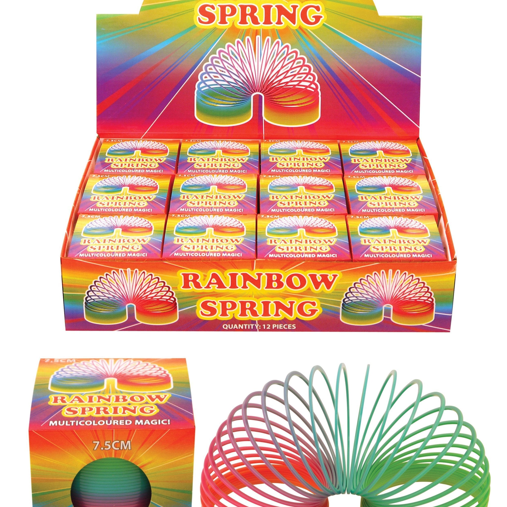 Childrens Playing Rainbow Springing Bouncy Spring 7.5cm  N19051 (Parcel Rate)