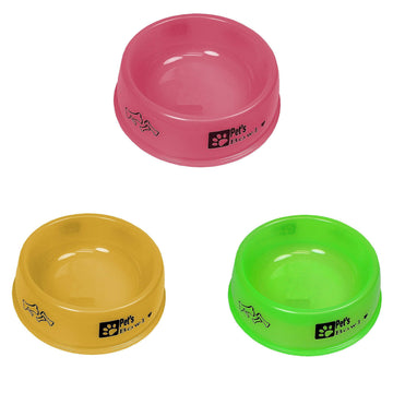 Pet Dog Cat Plastic Feeding Bowl 16cm Assorted Colours 4202 (Parcel Rate)