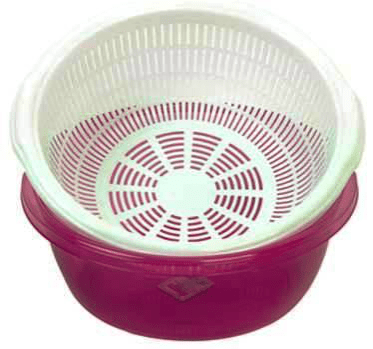 Plastic Strainer with Bowl 4.5L Assorted Colours D10211 (Parcel Rate)