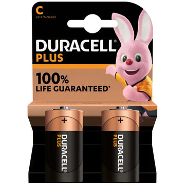 2 x Duracell C Batteries LR14 / MN1400 Plus Power Non Rechargeable 2469  A (Large Letter Rate)