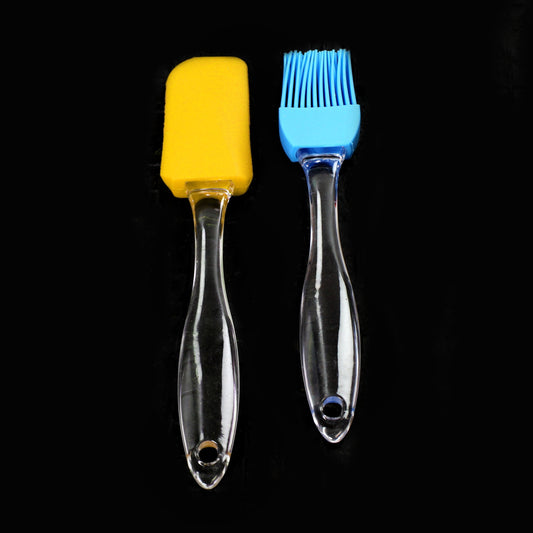 Silicone Pastry Brush and Spatula Set Assorted Colours 2126 (Large Letter Rate)