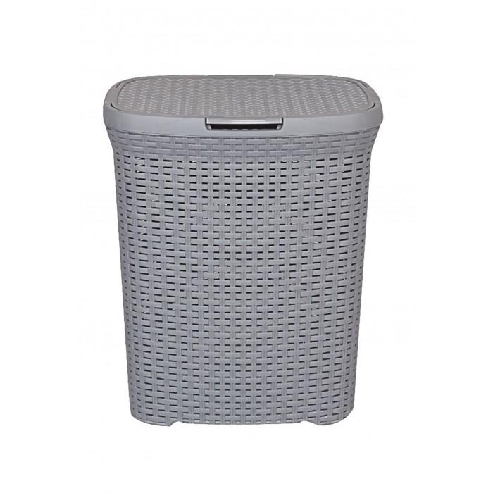 Rattan Style Laundry Basket Plastic 50 Litre Assorted Colours TP9014 (Big Parcel Rate)p