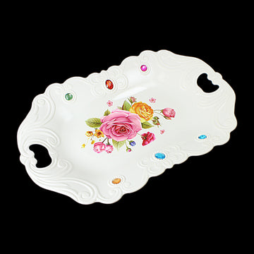 Jewelled Tray Design With Handles 3210 (Parcel Rate)