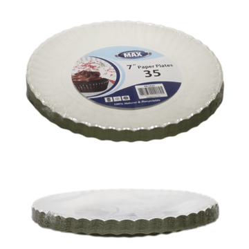 Disposable Paper Plates 7" Pack of 35 SK1033 (Parcel Rate)