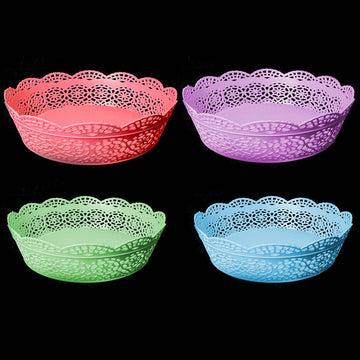 Fancy Plastic Vegetable Basket Assorted Colours 3503 (Parcel Rate)p