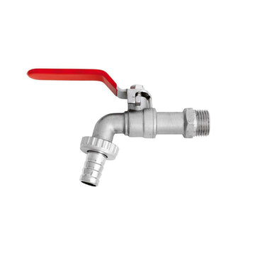 Garden Water Tap Lever Handle Hose Pipe Plug With Red Lever 1/2'' 3/4'' 0623 (Parcel Rate)