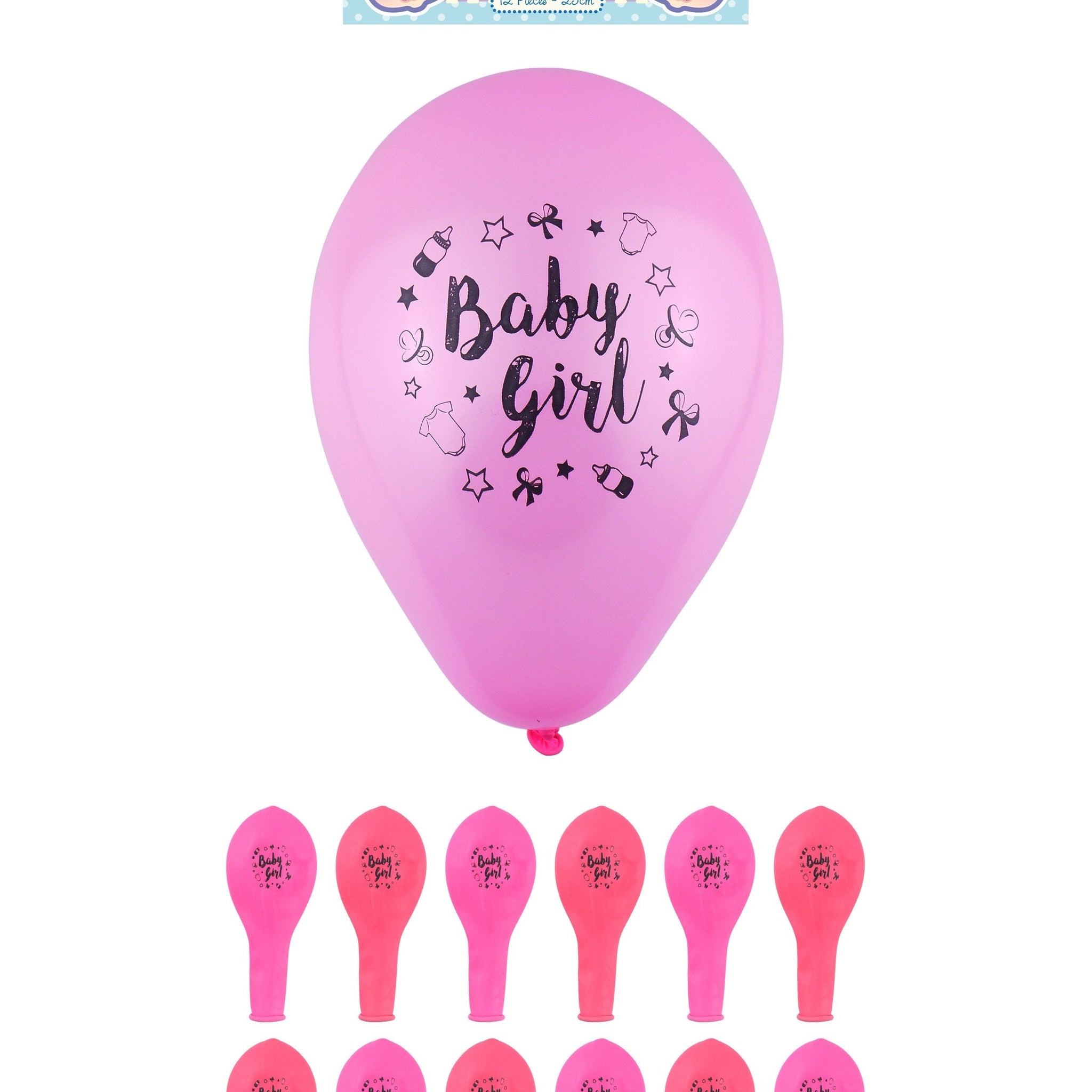 'Baby Girl' Party Birth Celebration Balloons Pink 23 cm X38746 (Large Letter Rate)