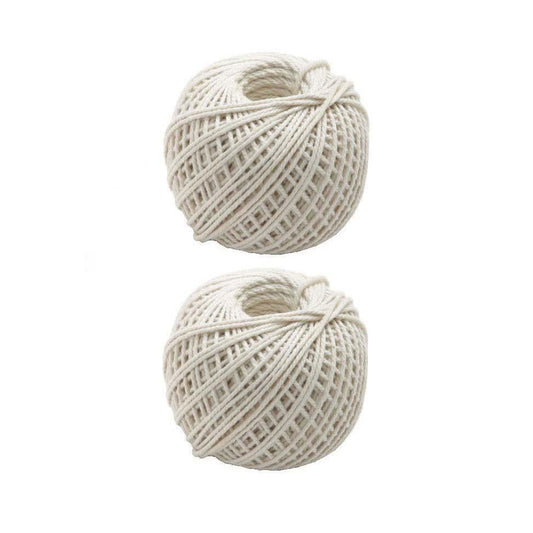 2 x 30 Metres Pack Cotton Ball String Craft Cotton Ball Off White P2407 (Parcel Rate)