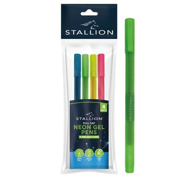 4 Pack Neon Gel Ink Pens Red Orange Yellow Green Blue P3059 (Large Letter Rate)