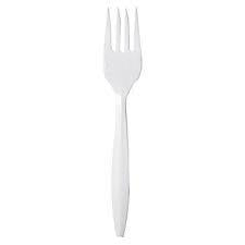 100 Pack Plastic Disposable Party BBQ White Disposable Forks AP1001 (Parcel Rate)P