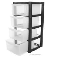 4 Tier Plastic Storage Drawer Tower Unit Storage Box Clear 80 x 36 x 40 cm Assorted Colours LL5223 (Big Parcel Rate)