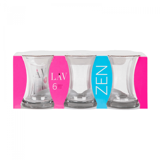 Zen Tea Glass 155cc Set of 6 ZEN313 (Parcel Plus Rate)