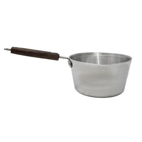 Milk Pan Nr 4 Heavy Duty Aluminium Cooking Sauce Pan Pot Wooden Handle MK4 A (Parcel Rate)