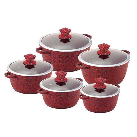 SQ Nessa Granum Stockpot Set of 5 Jhansi Red 2473 / 5775 (Big Parcel Rate)