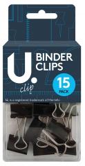 Binder Clips 15 Pack One Size School Home Office Use Binder Clips 19mm P2352 (Large Letter Rate)