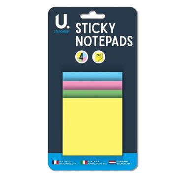 140 Page Sticky Note Pad 4 Block Colours 19 x 12 x 2.5 cm P2370 (Parcel Rate)