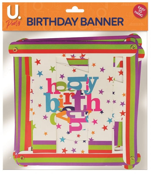 Paper Happy Birthday Lettered Bunting Banner Garland P2711 (Large Letter Rate)