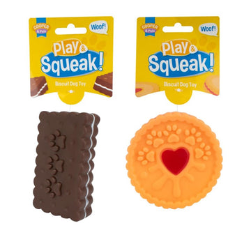 Pet Dog Toy Squeaky Biscuit Cookie Assorted Designs 323956 (Parcel Rate)