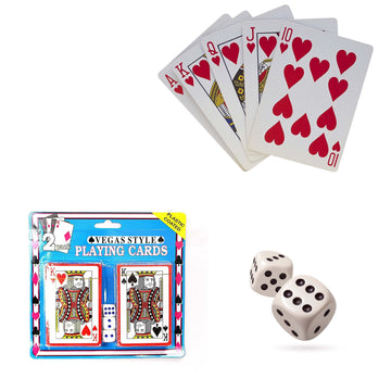 2 Pack Vegas Style Plastic Playing Cards with 3 Dice 1734 A (Parcel Rate)